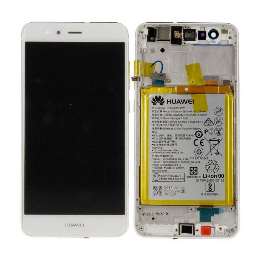 Huawei P10 Lite LCD + Batt + Frame Service Pack Bianco