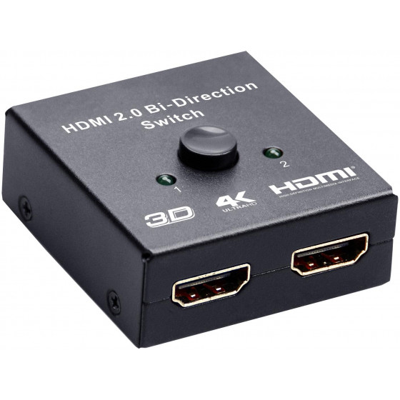 Switch 2x1 HDMI 2.0 4k@60hz, Bidirezionale (Da 2x1 a  1x2)