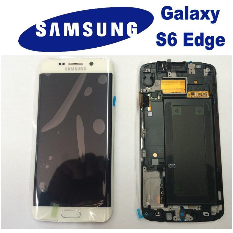 LCD + TOUCH ORIGINALE PER GALAXY S6 EDGE BIANCO GH97-17162B