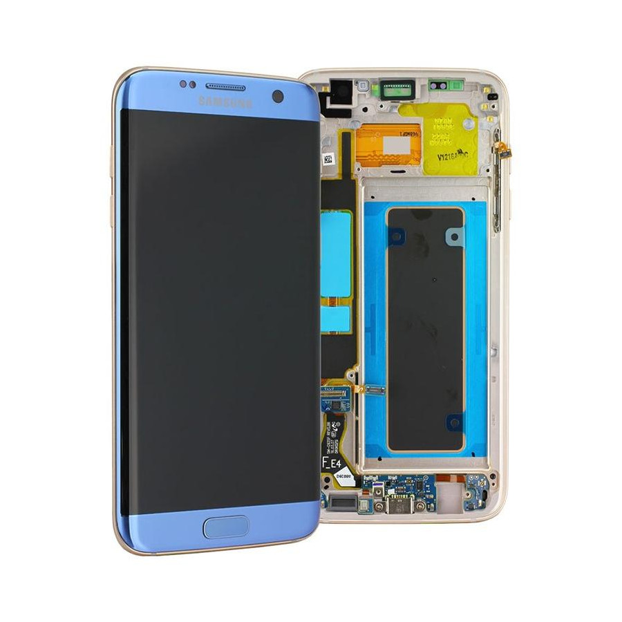LCD + TOUCH PER GALAXY S7 EDGE ORIGINALE BLU GH97-18533G