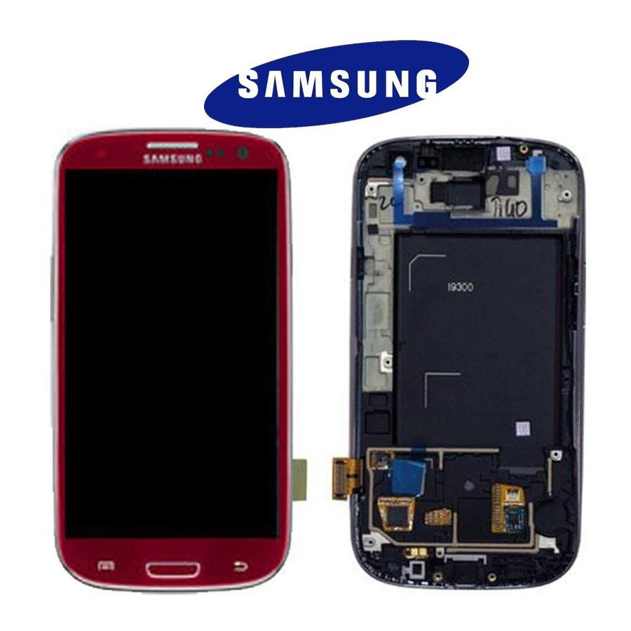 LCD + TOUCH SCREEN ORIGINALE (SVC/RW) PER I9300 ROSSO 13630C