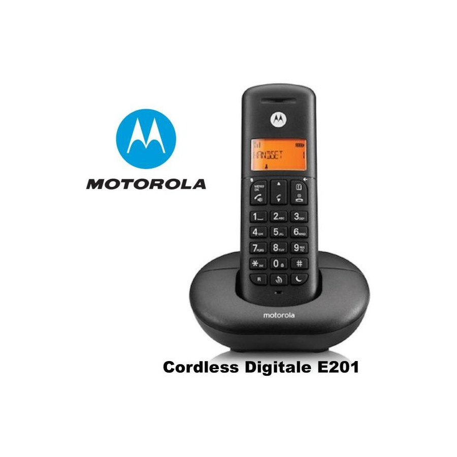 TELEFONO CORDLESS E201 MOTOROLA NERO