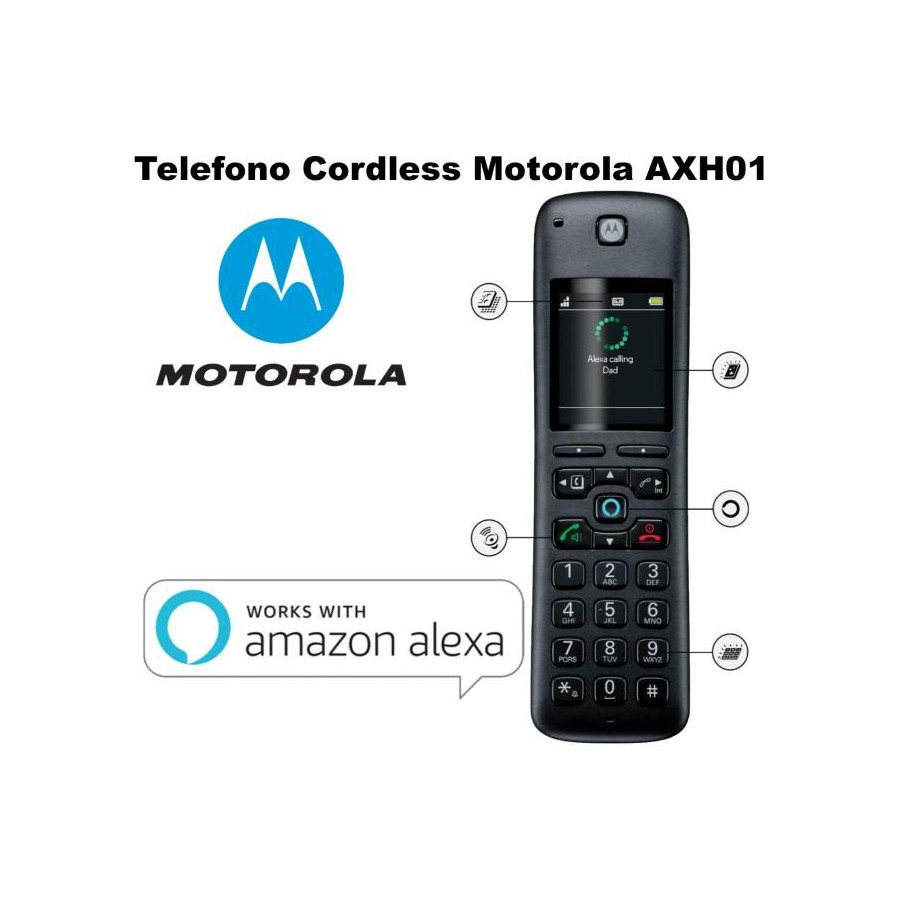 TELEFONO CORDLESS MOTOROLA CON ALEXA AXH01