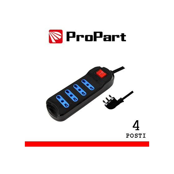 Multipresa 4pos bipasso spina16A +interr. nera