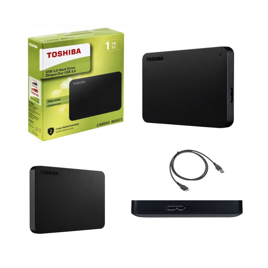 Toshiba HDD esterno 2,5'' 1 TB Nero USB 3.0 - retail box