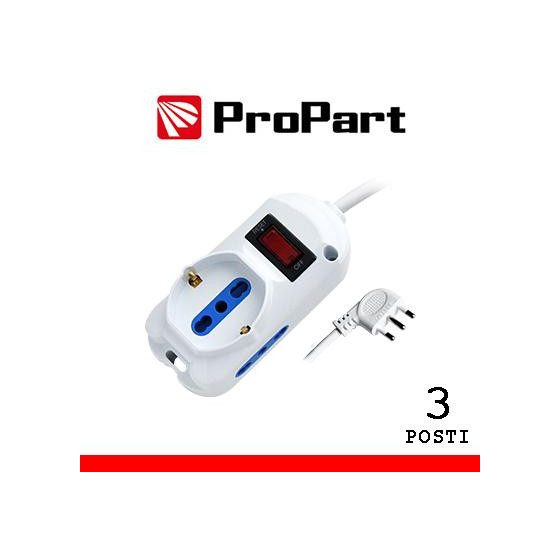 Multipresa 3pos bipasso + bipasso/schuko spina10A + inter.