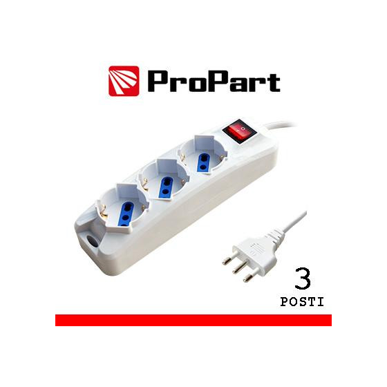 Multipresa 3pos bipasso/schuko spina16A +interr.