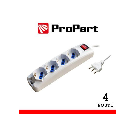 Multipresa 4pos bipasso/schuko spina16A +inter 3m