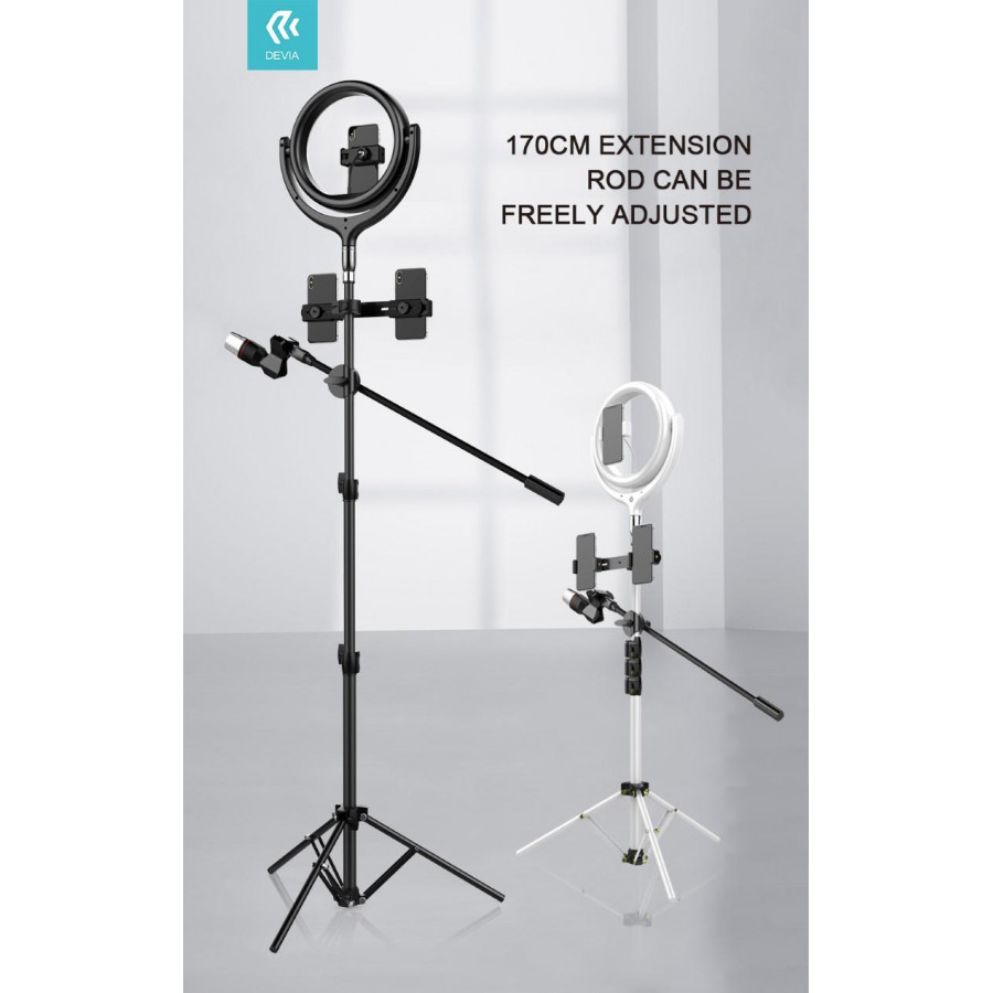 Supporto smartphone e luce regolabile 12 pollici Bianco