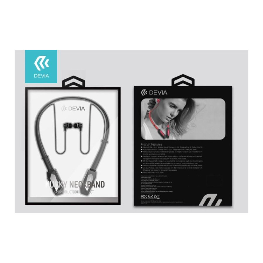 Auricolari Bluetooth Sport con Archetto Magnetico Nero