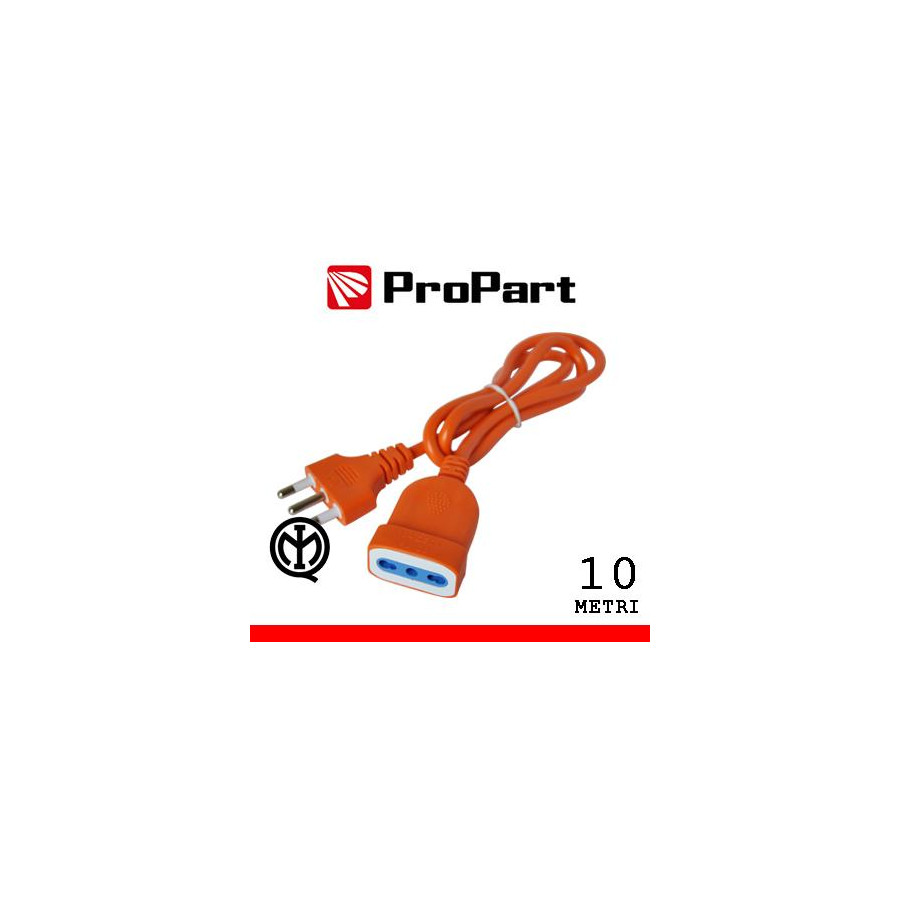 Prolunga lineare bipasso rinforzata 10metri spina16A