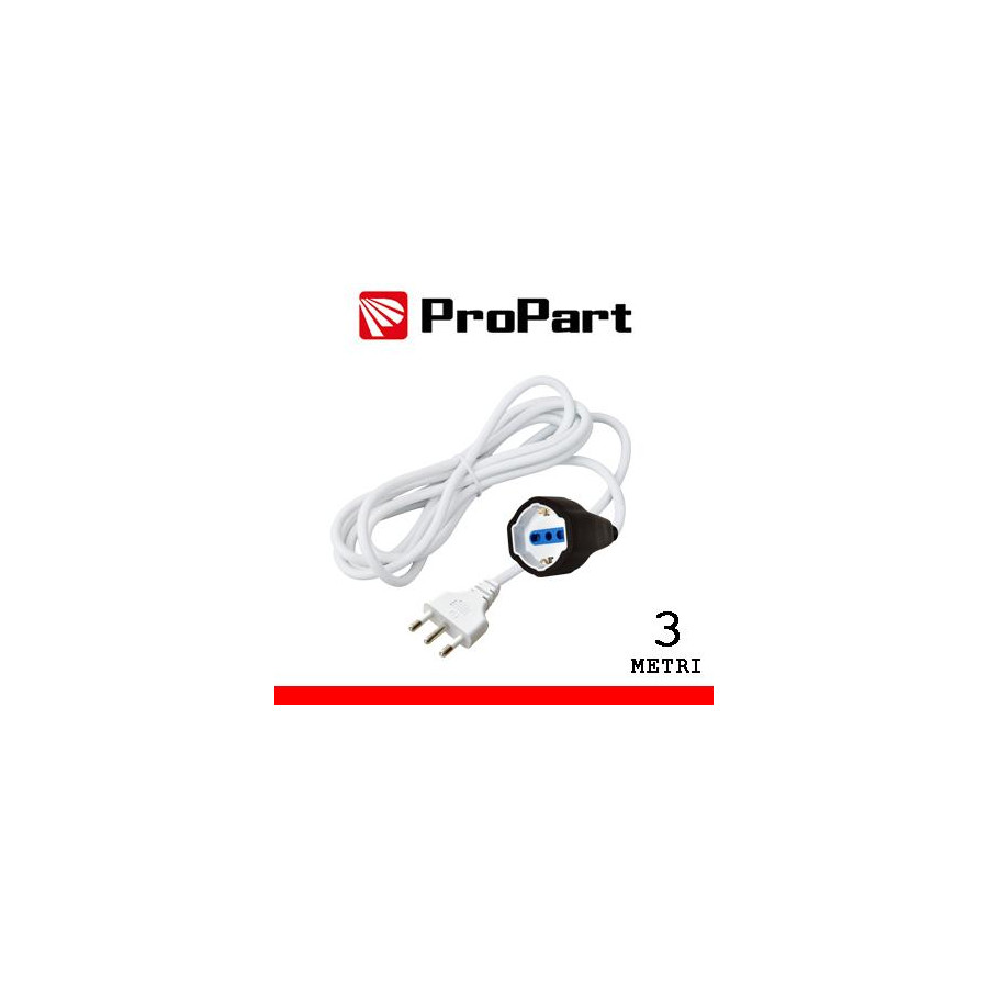 Prolunga lineare bipasso-schuko 3metri spina16A