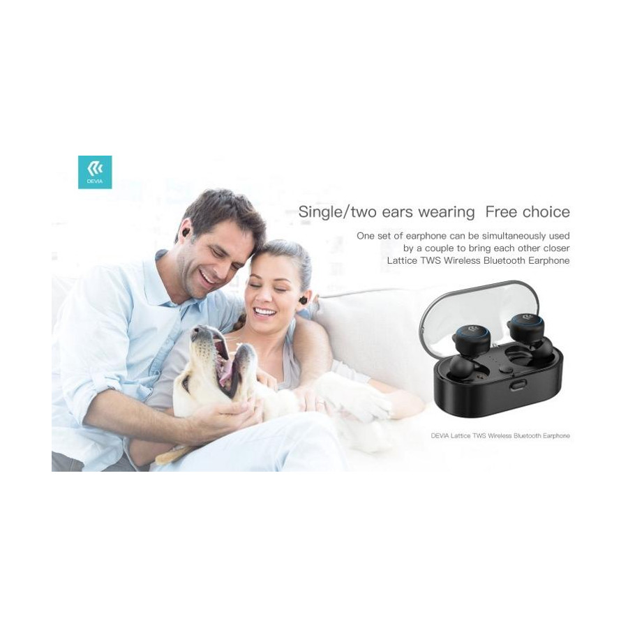 Auricolari stereo TWS Bluetooth 5.0 con box di carica nero
