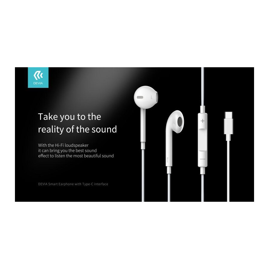 Auricolari a filo connettore Tipo-C e controlli remoti Bianc