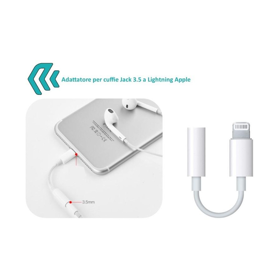 Adattatore per Audio Jack 3,5 a Apple Lightning iPhone