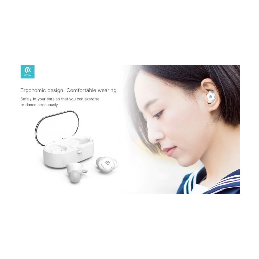 Auricolari stereo TWS 5.0 Bluetooth con box di carica Bianco