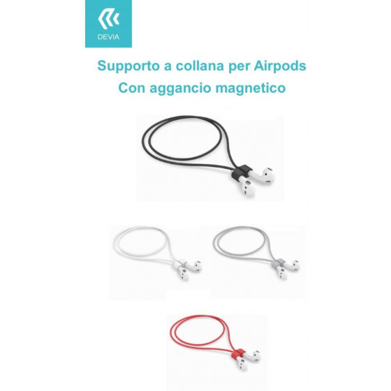 Supporto in silicone con attacco magnetico per AirPods Nero