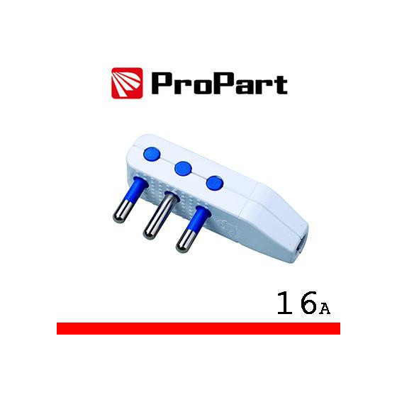 Spina 16A 2P+T uscita cavo 90° polybag