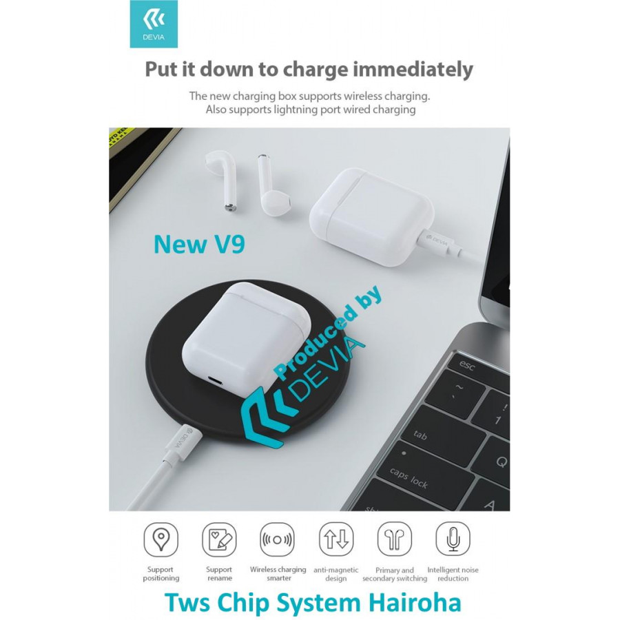 Auricolari Devia Wireless Bluetooth 5.0 Stereo TWS 9