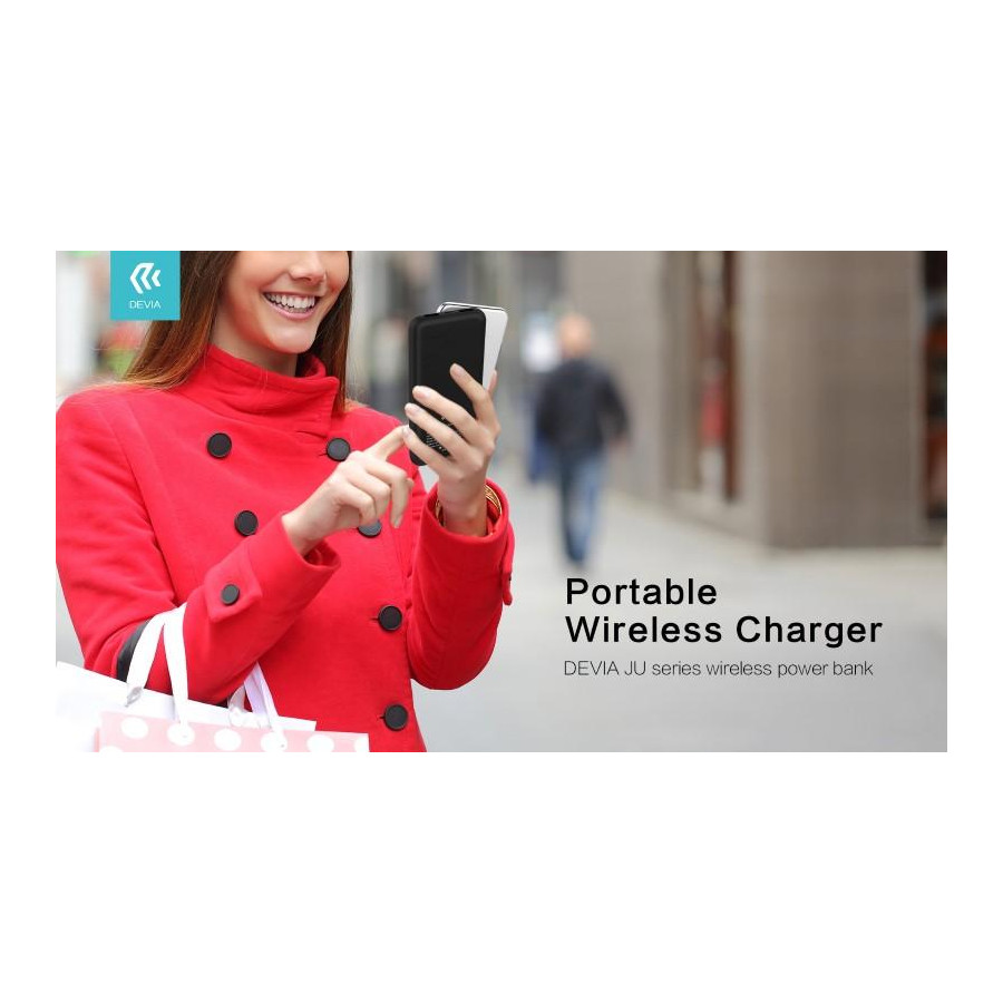 Power bank 8000 mAh Wireless con Display standard Qi Nero