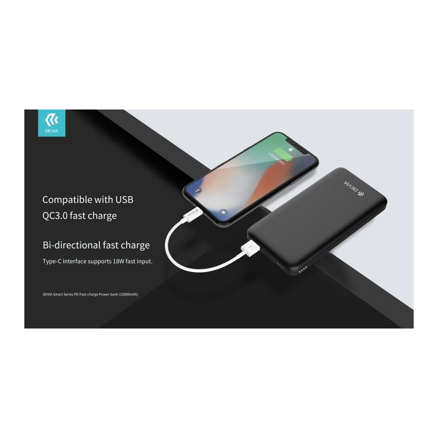 Power Bank Rapido PD Smart 18W 10.000 mAh Nero