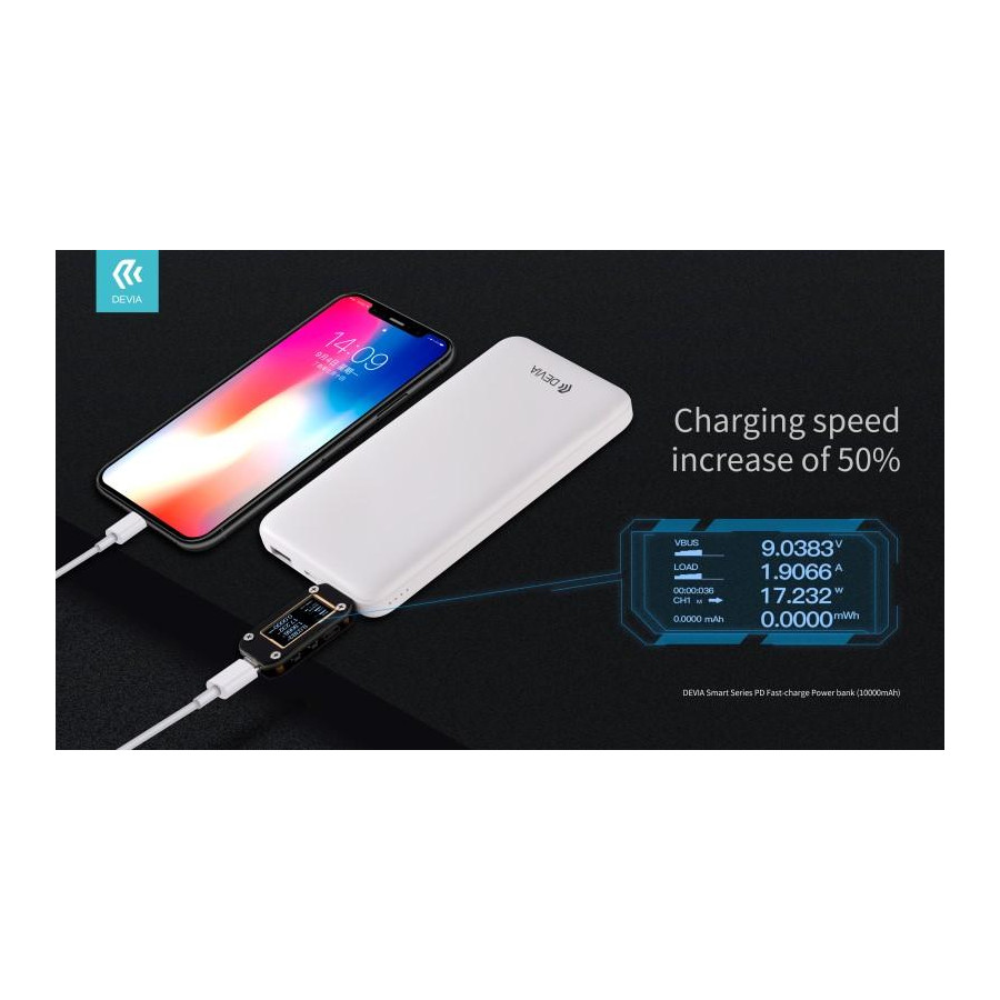 Power Bank Rapido PD Smart 18W 10.000 mAh Bianco