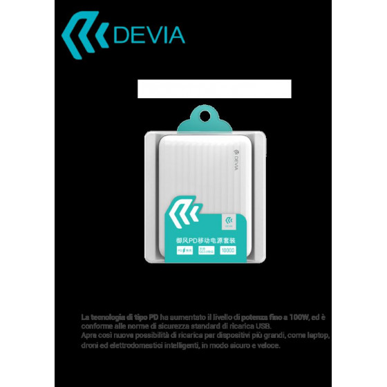 Power Bank 10.000 mAh a Carica Rapida PD con Cavo Tipo-C
