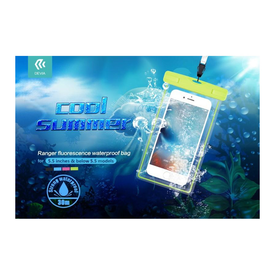 Custodia Smartphone 5.5 Fluo Waterproof fino 30 Metri Verde