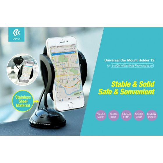 T2 Supporto a Ventosa Universale in Acciaio per Smartphone