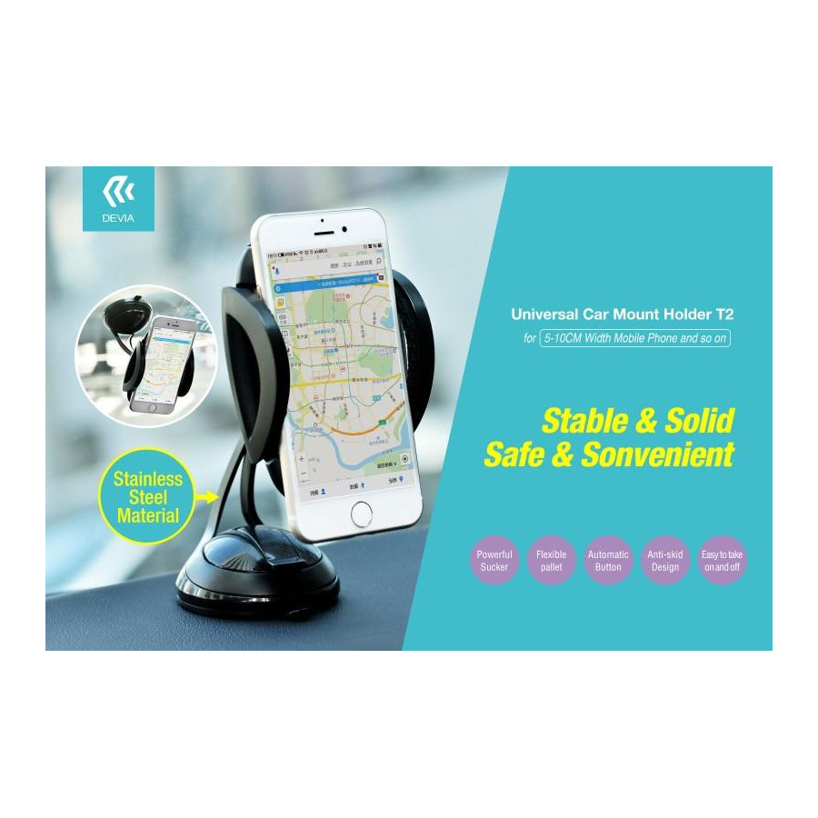 T2 Supporto a Ventosa Universale in Acciaio per Smartphone