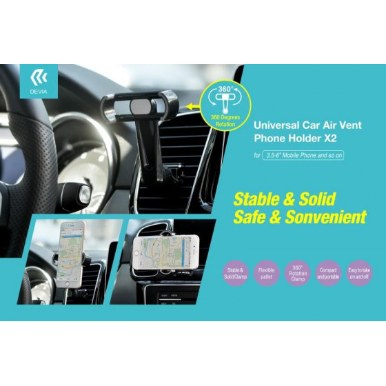 X2 Supporto Smartphone da Auto con Gancio Bocchetta Aria