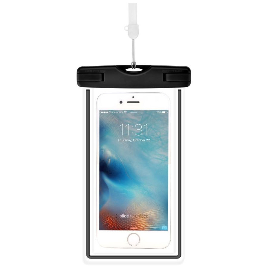 Custodia Smartphone 5.5 Fluo Waterproof fino 30 Metri Nera