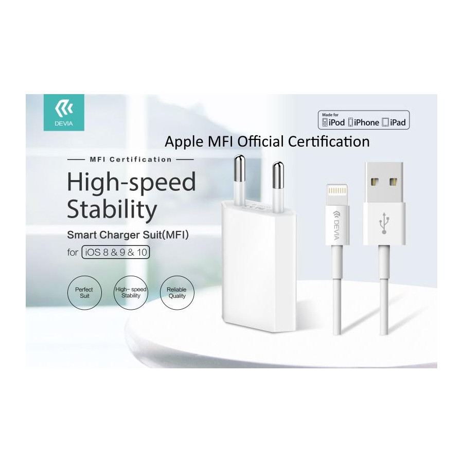 Suit Carica Batteria + Cavo Lightning Apple Certificato MFI