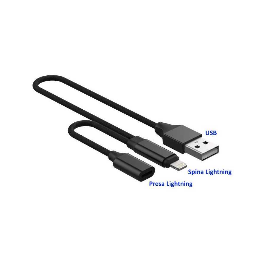 Adattatore Audio e carica Usb con Presa e Spina Lightning