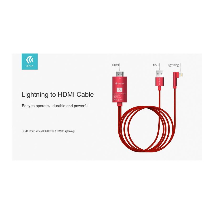 Cavo Adattatore Serie Storm da HDMI a Lightning Rosso