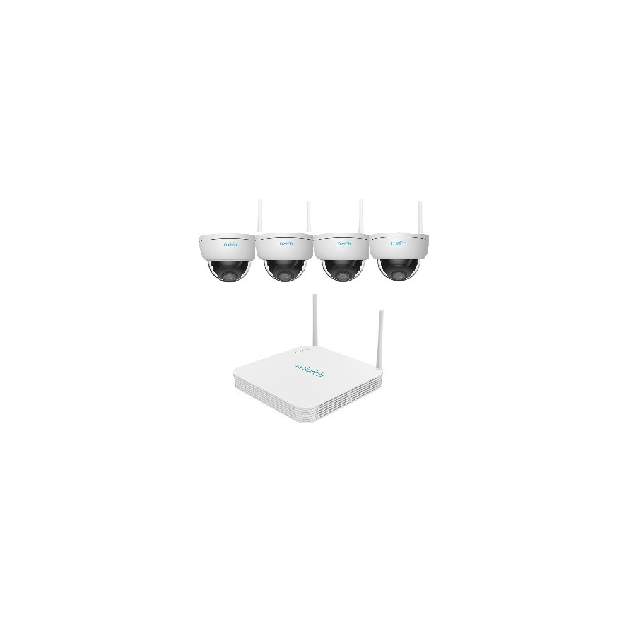 KIT UNIARCH Wifi, 4 Canali PoE Ultra 265, 4 Dome Wifi 2MP