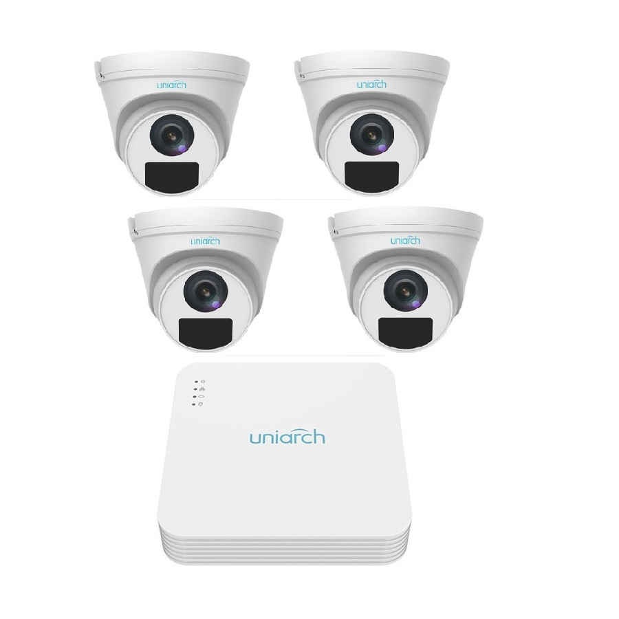 KIT UNIARCH 8 Canali PoE Ultra 265 con 4 Turret 2MP