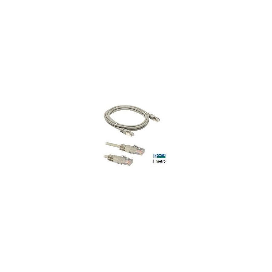Cavo Cat5 ethernet 1m grigio RJ45/RJ45 - bulk